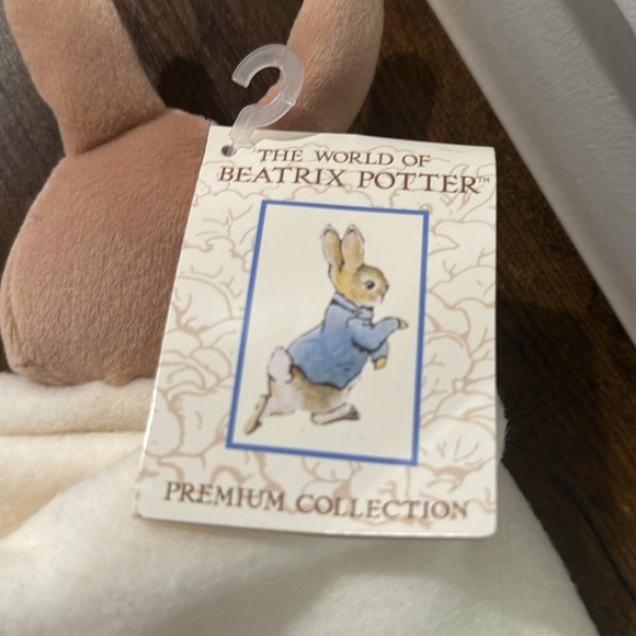 World of Beatrix Potter Peter Rabbit Lovey 18" x 18" Blanket Unisex Cream Satin - Picture 8 of 10